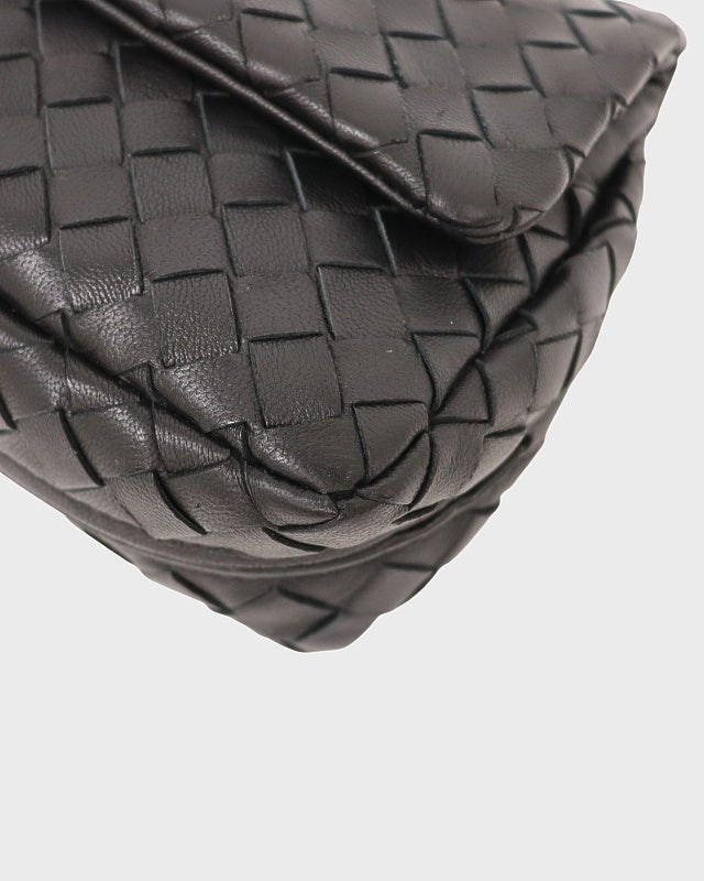 Bottega Veneta レザー ショルダーバッグ ブラック BOTTEGA VENETA イントレチャートレザーショルダーバッグ | Hedy