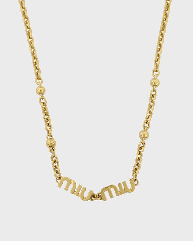 【ちゅん様】MIU MIU ゴールド チェーンリング miu miu ロゴチェーンネックレス | Hedy