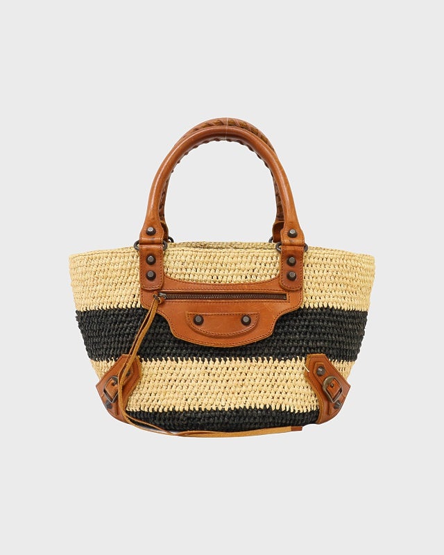 BALENCIAGA ラフィアレザートートバッグ | Hedy