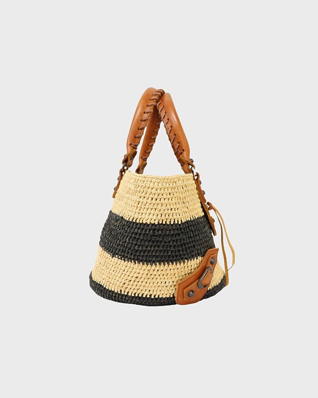 【値下げ】 ラフィアレザー バッグ BALENCIAGA ラフィアレザートートバッグ | Hedy