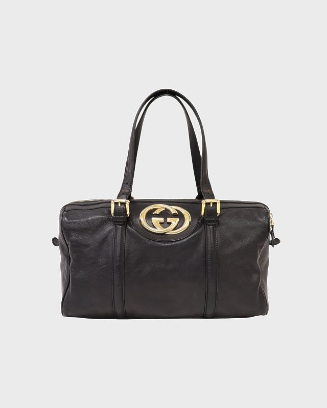 GUCCI インターロッキングレザーハンドバッグ | Hedy