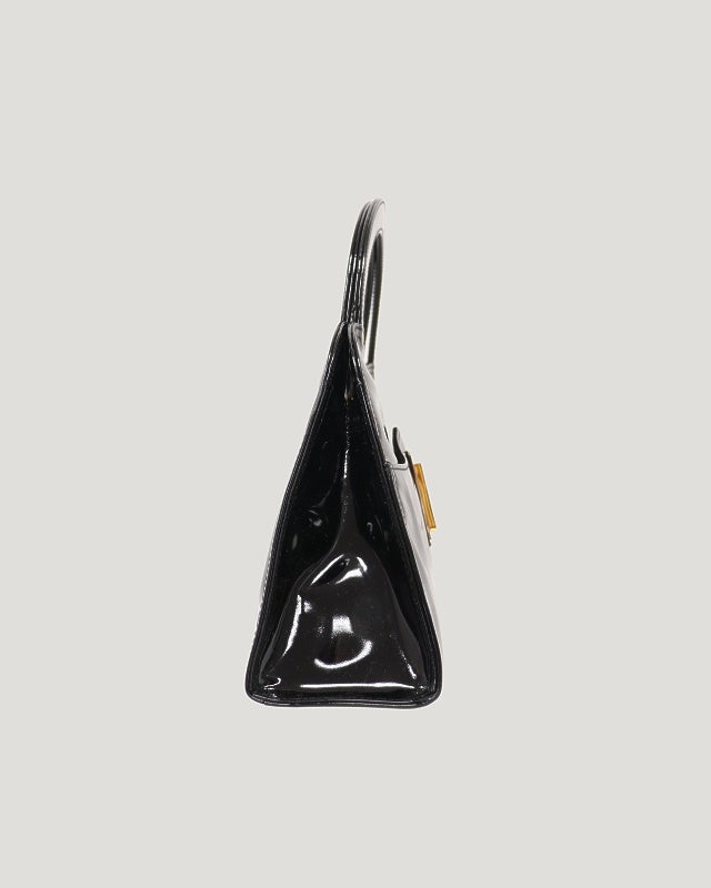FENDI ロゴ金具パテントレザーハンドバッグ | Hedy