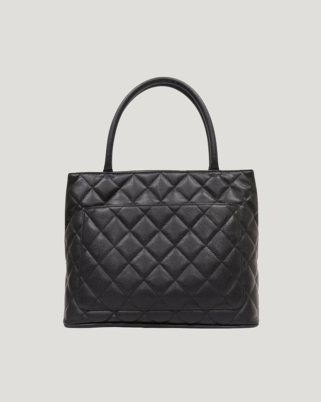CHANEL ブラックキャビアスキントートバッグ CHANEL キャビアスキン復刻トートバッグ | Hedy