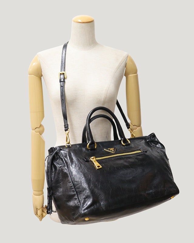 PRADA ロゴ金具レザー2Wayバッグ | Hedy