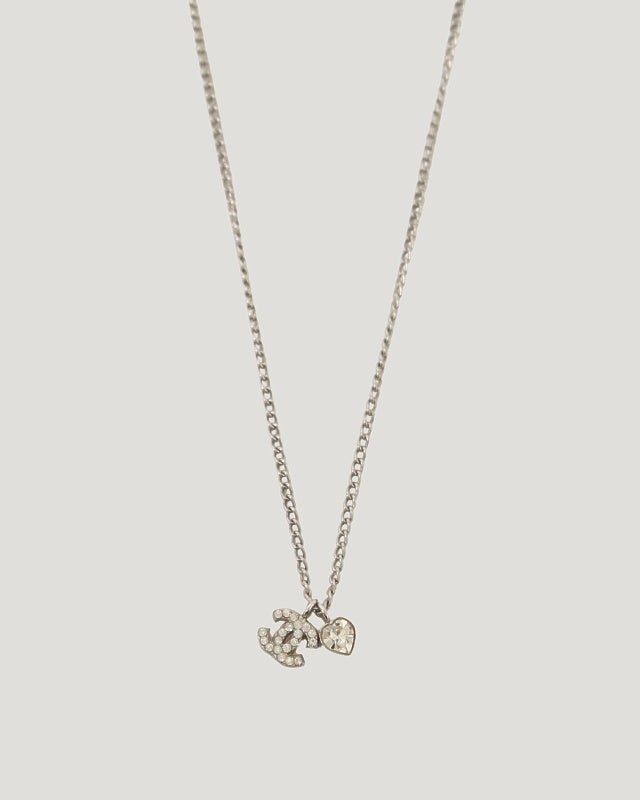 CHANEL COCOラインストーンハートネックレス | Hedy