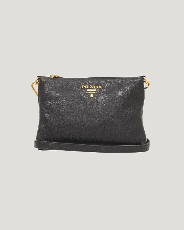 PRADA ロゴ金具レザーショルダーバッグ | Hedy