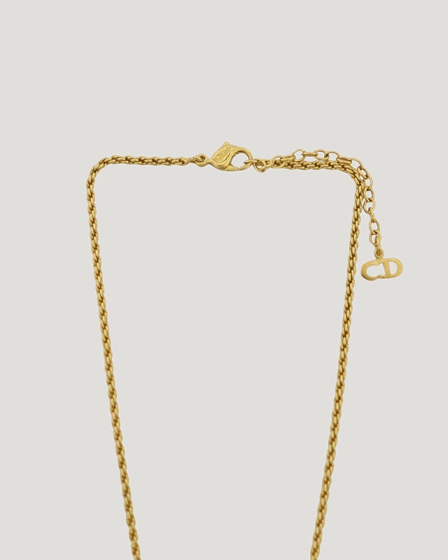 DIOR CDラインストーンラウンドネックレス | Hedy