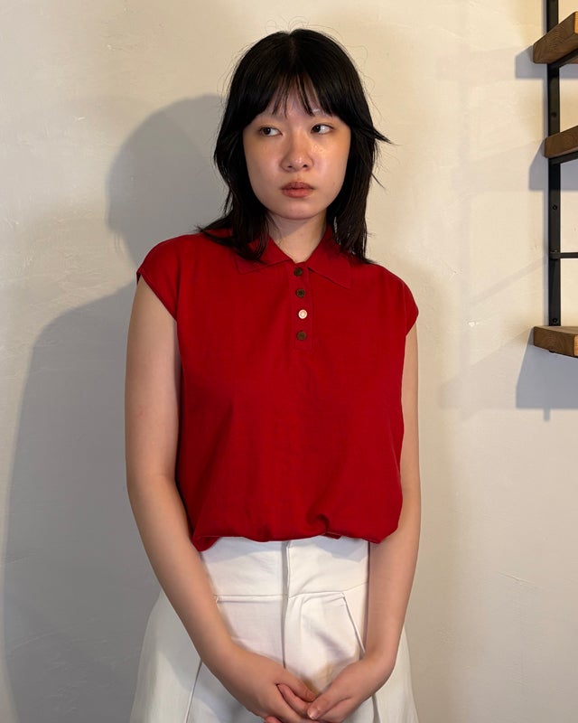 HERMES ロゴボタンノースリーブニット | Hedy