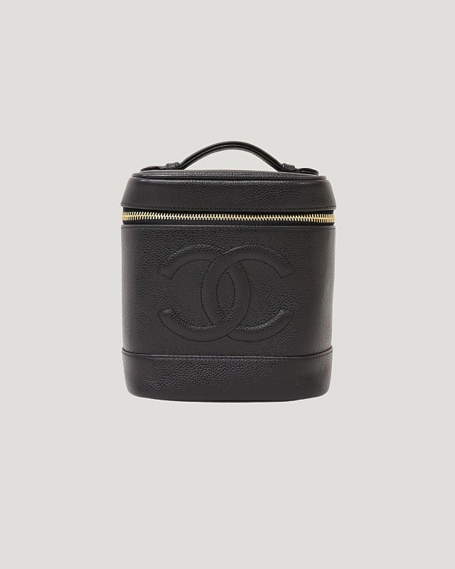 CHANEL キャビアスキン バニティバッグ ブラック CHANEL キャビアスキンバニティバッグ | Hedy