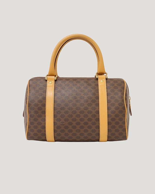 CELINE マカダム柄ブラゾン刻印ボストンバッグ | Hedy