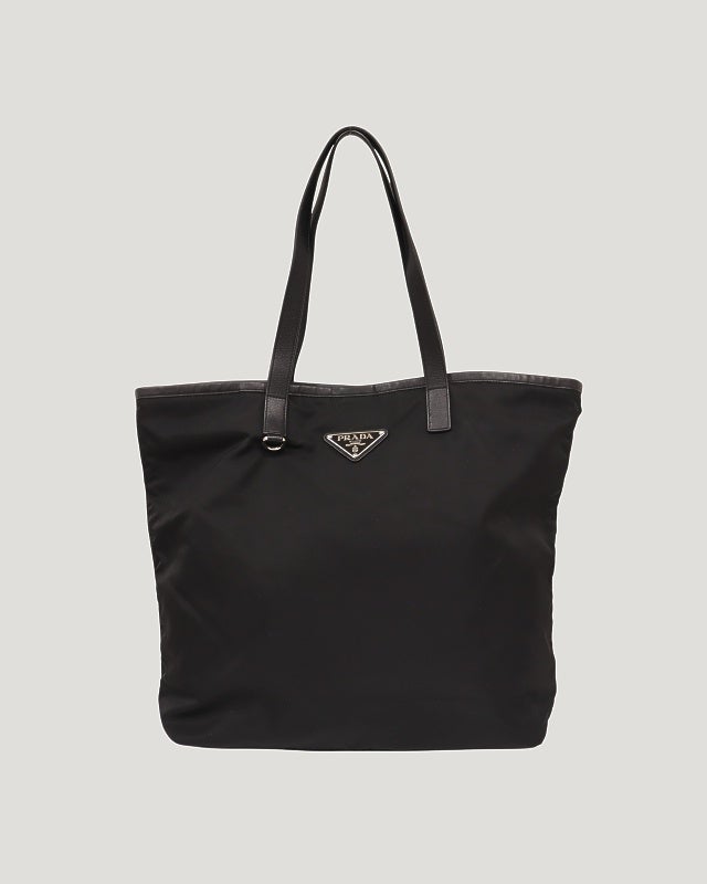 PRADA 三角ロゴ金具ナイロンレザートートバッグ | Hedy