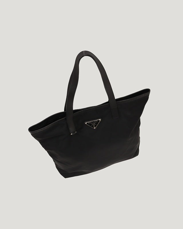 PRADA 三角ロゴ金具ナイロンレザートートバッグ | Hedy