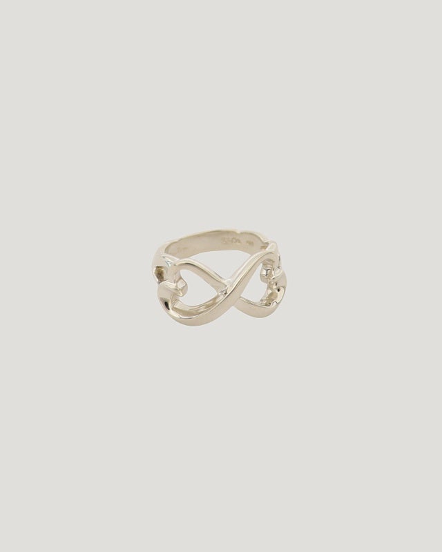 Tiffany&Co.ダブルラビングハートリング 925 約9号 保存袋 鑑定済