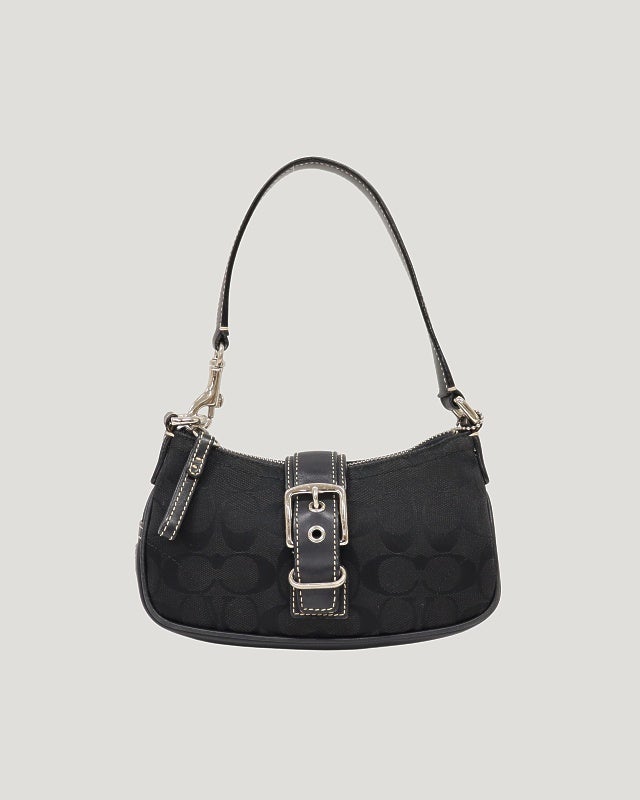 COACH シグネチャー ワンショルダーバッグ ハンドバッグ ブラック COACH シグネチャーワンショルダーバッグ | Hedy