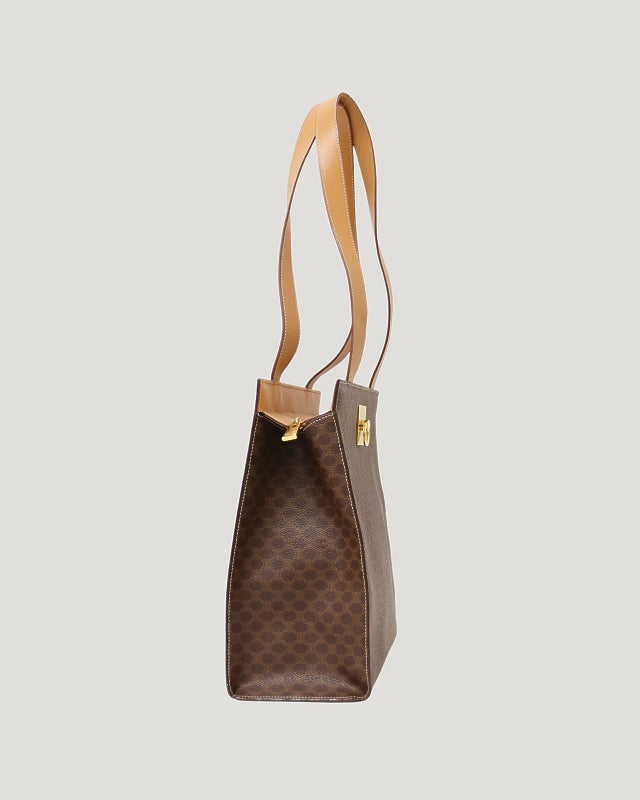 CELINE マカダム柄ガンチーニ金具トートバッグ | Hedy