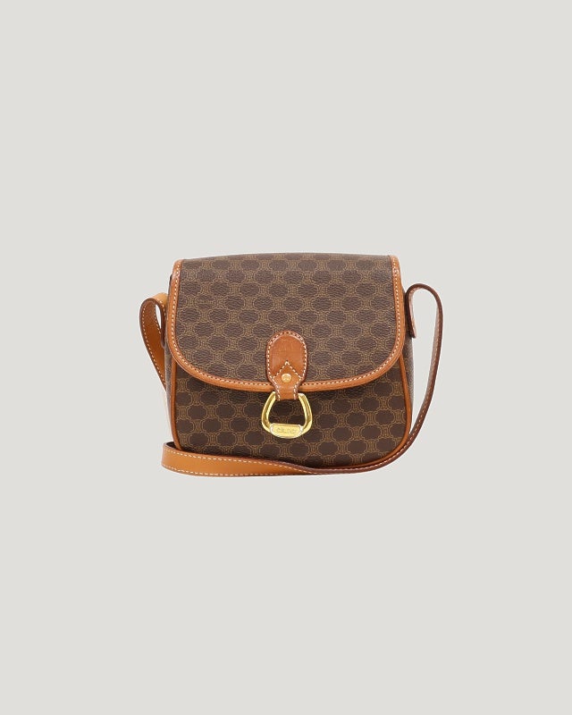 CELINE マカダム柄ロゴ金具ミニショルダーバッグ | Hedy