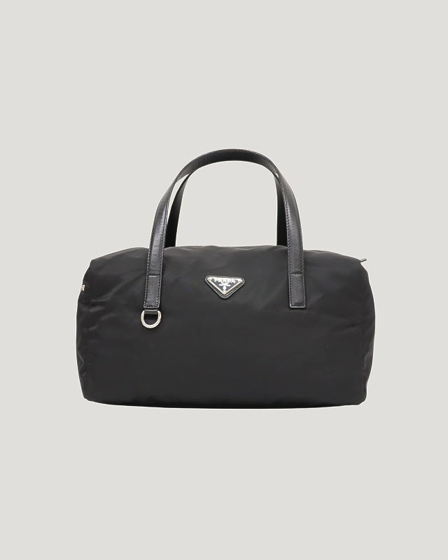 PRADA 三角ロゴ金具ナイロンレザーハンドバッグ | Hedy