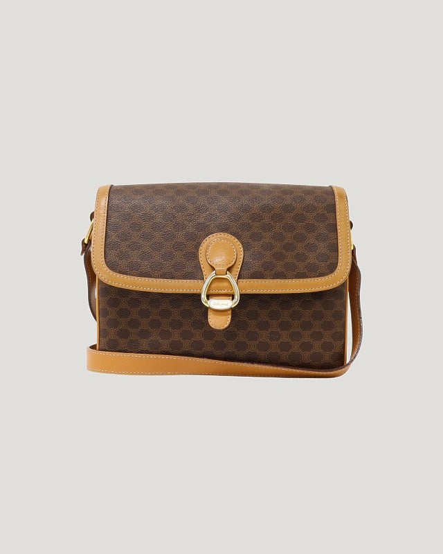 CELINE マカダム柄ロゴ金具ショルダーバッグ | Hedy