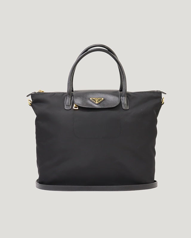 PRADA ロゴ金具ナイロンレザー2Wayバッグ | Hedy