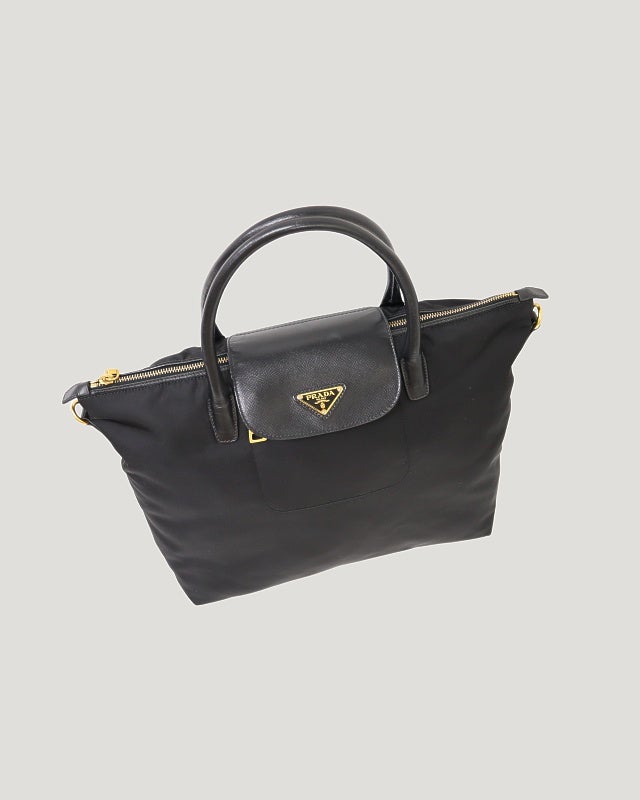 PRADA ロゴ金具ナイロンレザー2Wayバッグ | Hedy