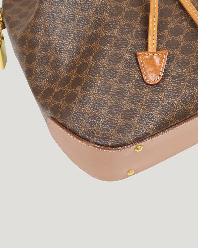 CELINE マカダム柄巾着ショルダーバッグ | Hedy