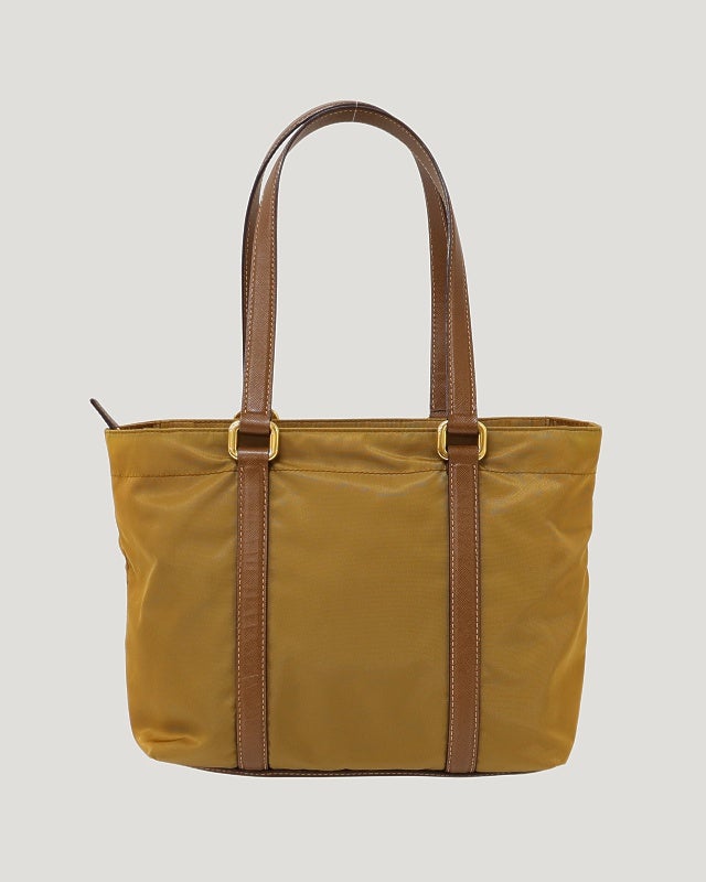 PRADA 三角ロゴ金具ナイロンレザーハンドバッグ | Hedy