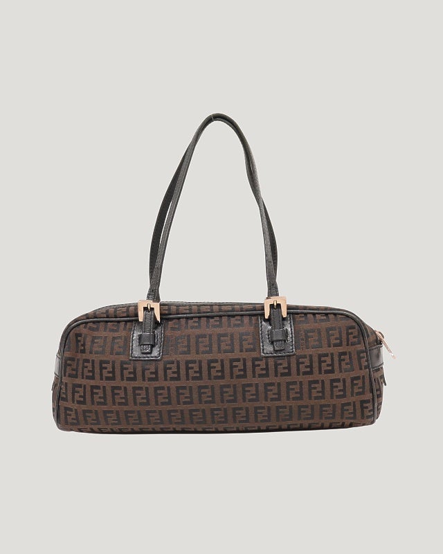 FENDI ズッキーノ柄　ハンドバッグ　ブラウン　イタリア製 FENDI ズッキーノ柄ハンドバッグ | Hedy