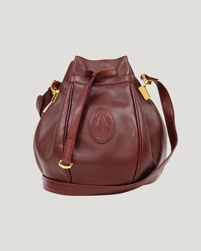 美品 Cartier マストライン 巾着バッグ Cartier マストライン巾着ショルダーバッグ | Hedy