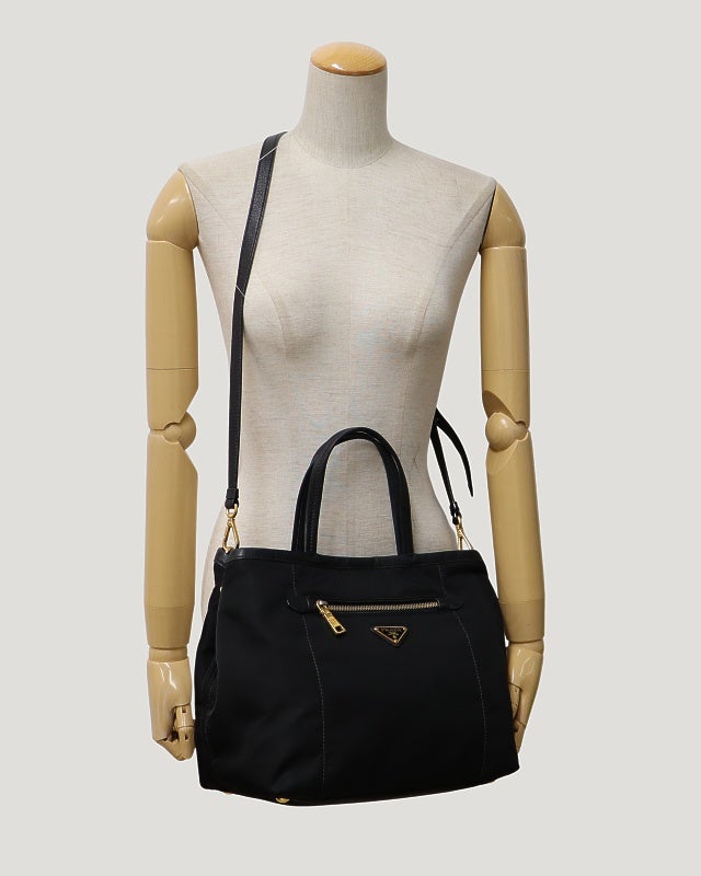PRADA 三角ロゴ金具ナイロンレザー2Wayバッグ | Hedy