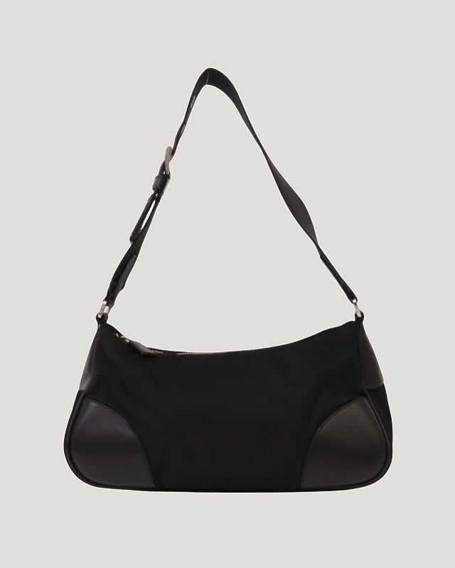 PRADA 三角ロゴ金具ナイロンレザーワンショルダーバッグ | Hedy