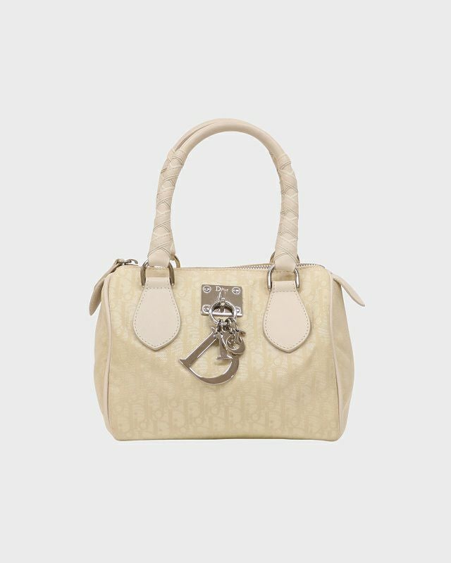 ✨Dior✨ディオール✨CD✨トロッター柄✨ベージュ✨リボン✨ハンドバッグ✨ DIOR トロッター柄ハンドバッグ | Hedy